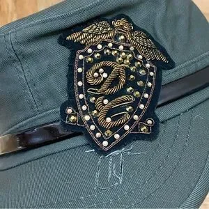 NWT DREAM CONTROL Cadet Military Cap Olive DC Eagle Patch Swarovski Hat S/M Dream Control | Accessories | Nwt Dream Control Cadet  main image 3